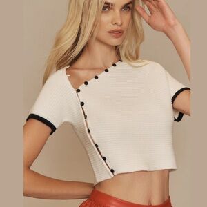 MAEVE asymmetrical cropped sweater